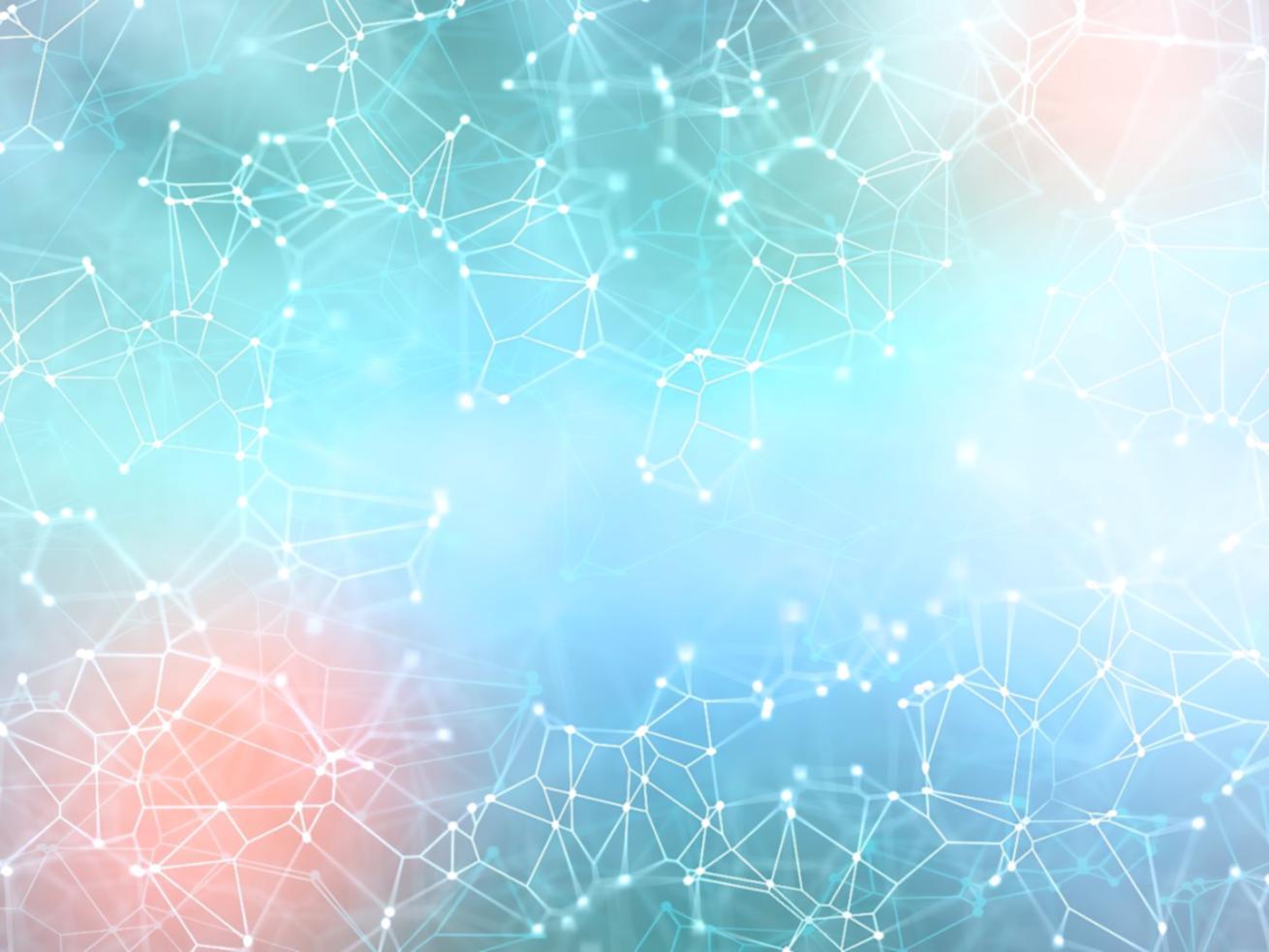 Blockchain architecture visualization showing network nodes and data flow patterns